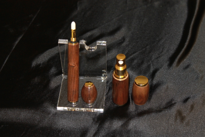 Black Walnut Wood Personal Perfume Dispenser Set