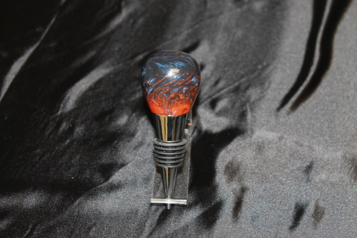 Lava Flow Acrylic With Chrome Bottle Stopper And Rubber Sealer