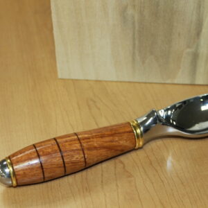 African Rosewood and Chrome Ice Cream Scooper