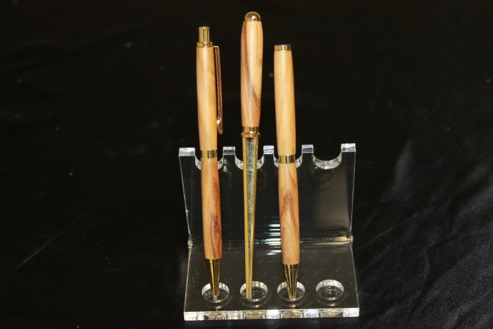 Olivewood Slimline Pen, Pencil And Letter Opener Set