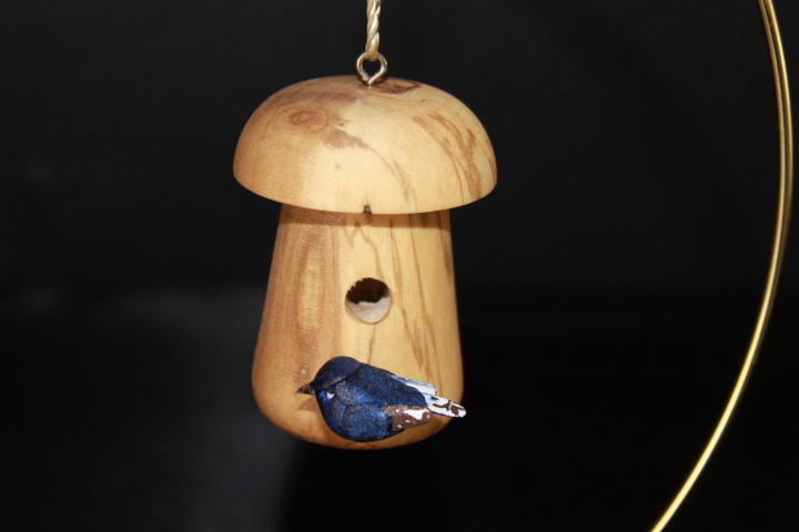 Spalted Hickory Wood, Miniature Bird House