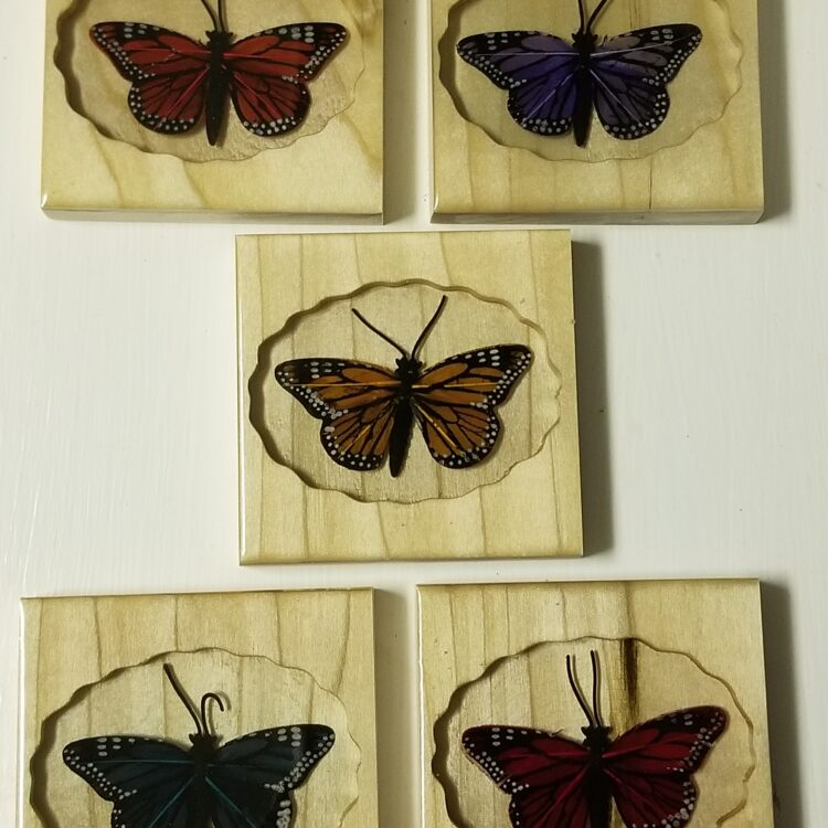 Large Butterfly Coaster Set