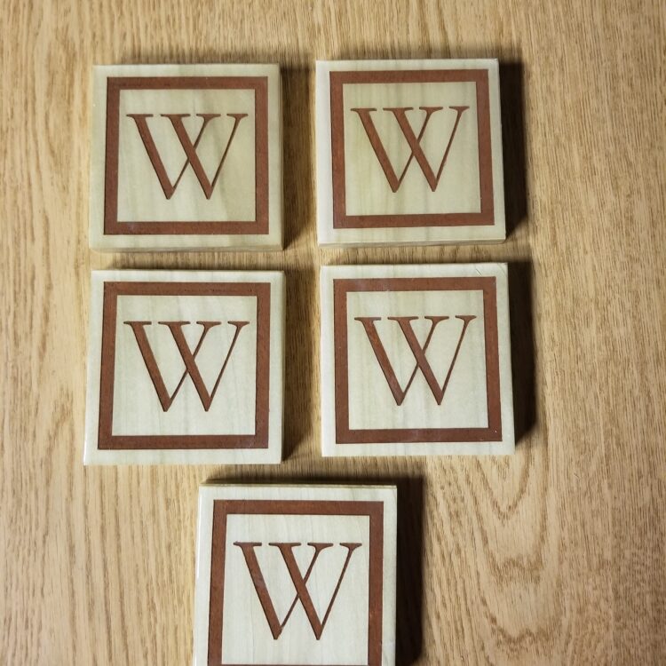Letter Engraved Coasters